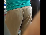 milf in a slightly transparent pants (see through)