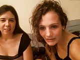 Girlfriends tease fans with their tits and pussy play