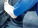 Hot Sweaty Syrian feet in Egypt in a car!