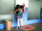 Brazilian lesbian girls public kissing