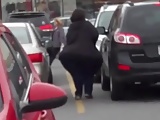 ULTRA-Pear Shaped SSBBW Walking to her car.