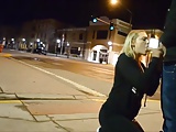 Blond sucks in the middle of the street