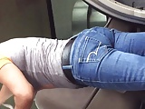 Tight jeans car wash vpl 2