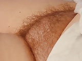 revealing her big whits soft tit & nipple, hairy pussy