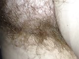 just rubbing her hairy pussy,