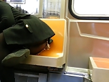 Candid upskirt booty on train of NYC