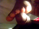 Ebony girl tired toefuck