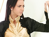 brunette fucks in yellow blouse