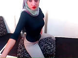 Hijab sexy rides PILLOW masturbation