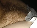 combing her soft hairy pussy with me fingers