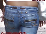 Great teen jeans ass and high heels filmed by candid cam