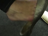 Candid Teen Shoeplay Dangling Close-Up  College Library Feet