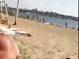 Jerking for girls at beach