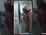 Home movie of Nikita Von James taking a shower