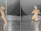 sexy blonde striptease art in stereo