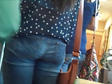 TEEN ASS IN JEANS AT RESTAURANT HIDDEN CAM fm105