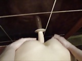 homemade, wife fucks dildo and hubby joins