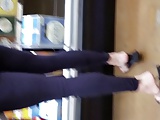 YOUNG MILF SPANDEX STANDING ON TOES