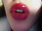 Sexy red glossy lips