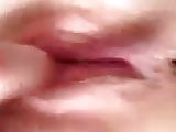 Close up clit juice play