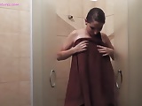 Sexy rock chick takes a sensual shower