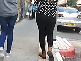 Jiggly ass bubble butt in yoga pants follow